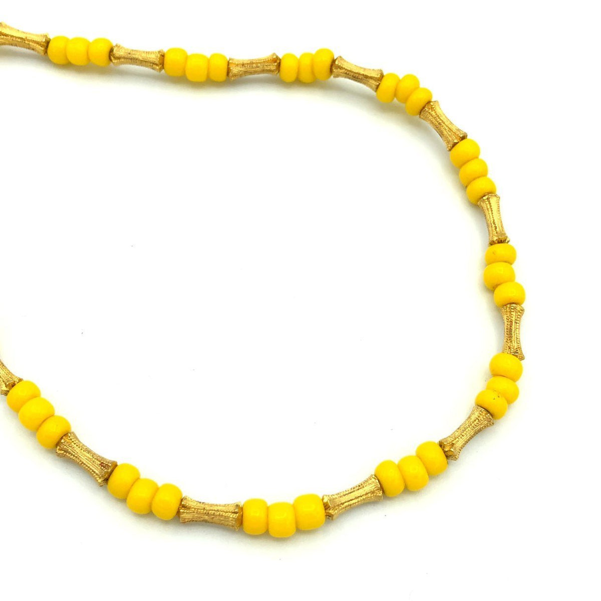 Yellow Beads Vintage Layering Necklace By Les Bernard - 24 Wishes Vintage Jewelry