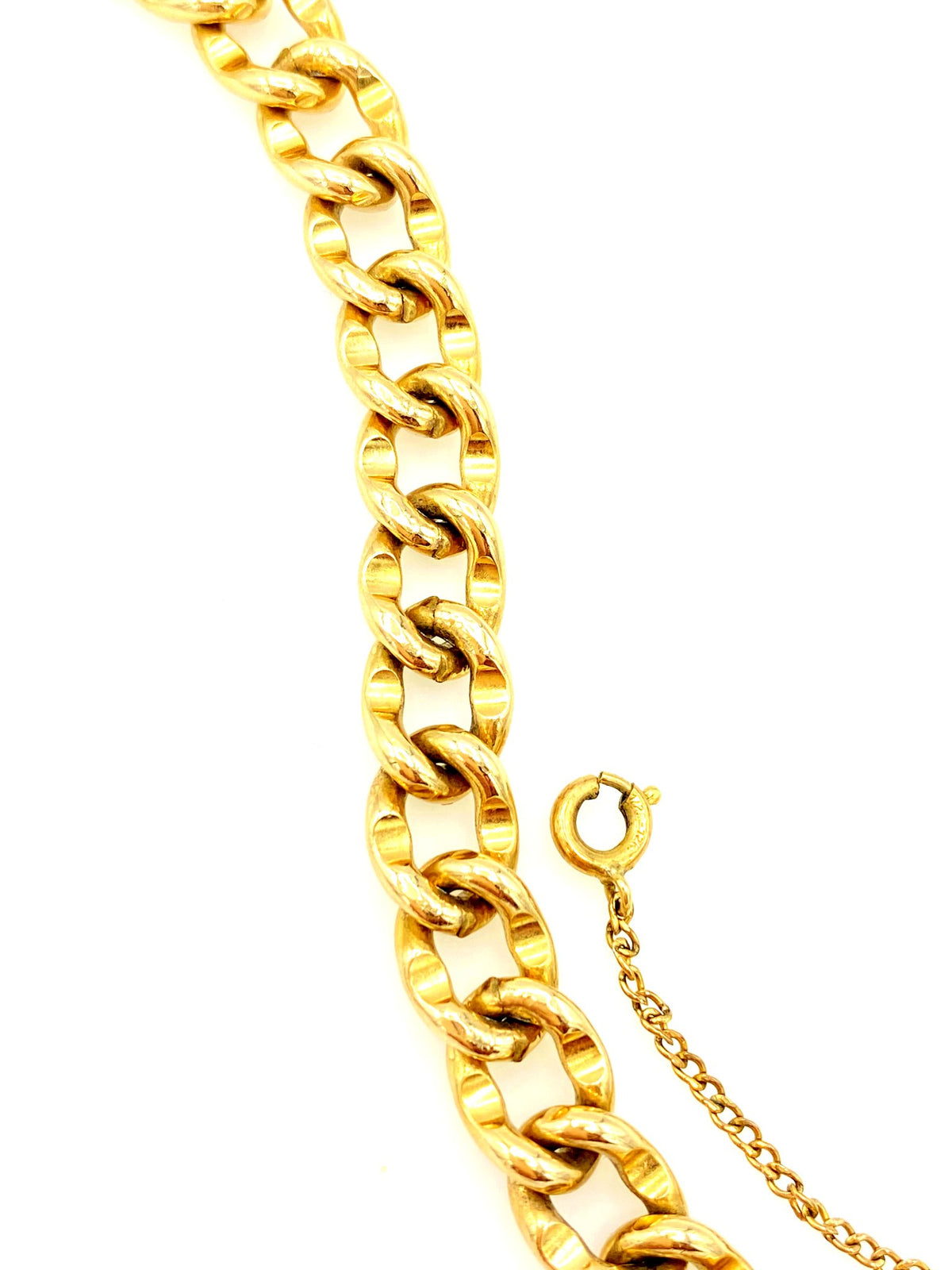 12K Gold Filled Curb Chain Link Layering Bracelet - 24 Wishes Vintage Jewelry