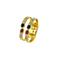 Accessocraft Egyptian Revival Hinged Vintage Bangle Bracelet - 24 Wishes Vintage Jewelry
