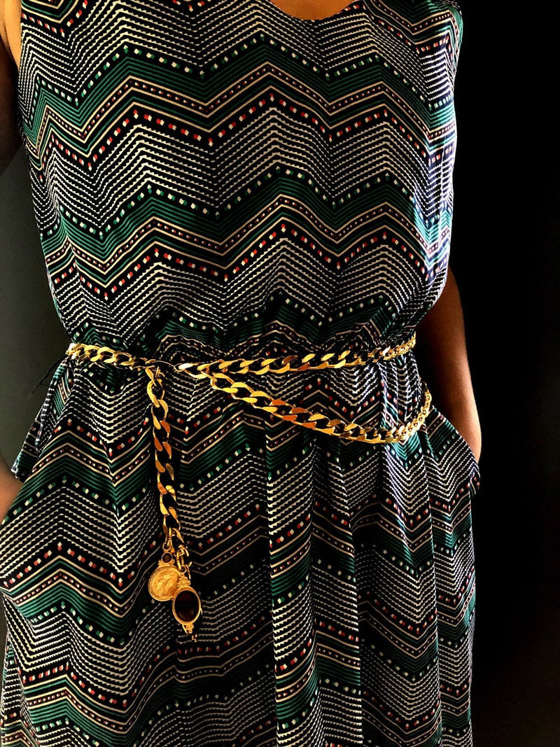 Accessocraft Gold Bib Chain Charm Vintage Belt - 24 Wishes Vintage Jewelry