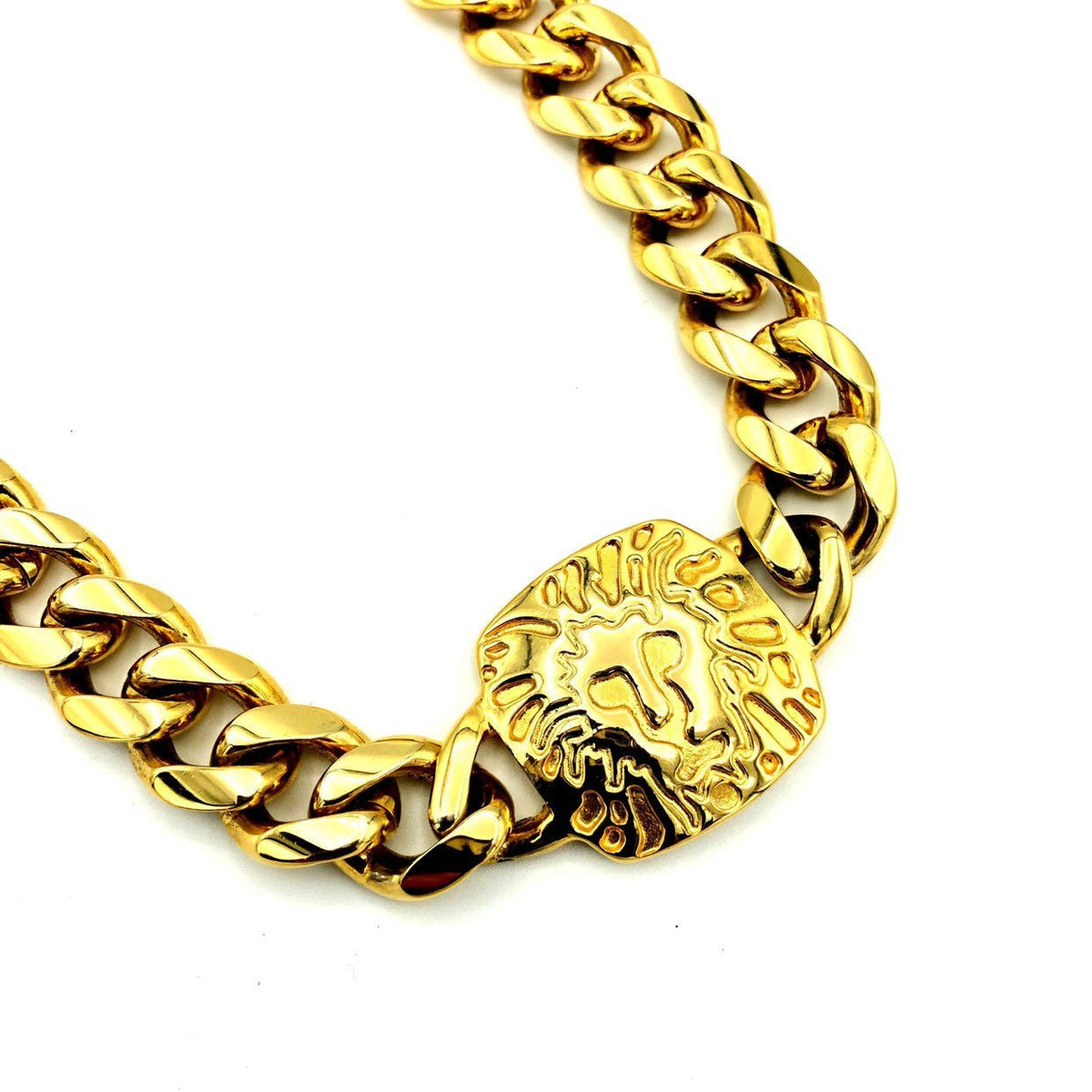 Anne Klein Classic Gold Link Lion Logo Vintage Necklace - 24 Wishes Vintage Jewelry