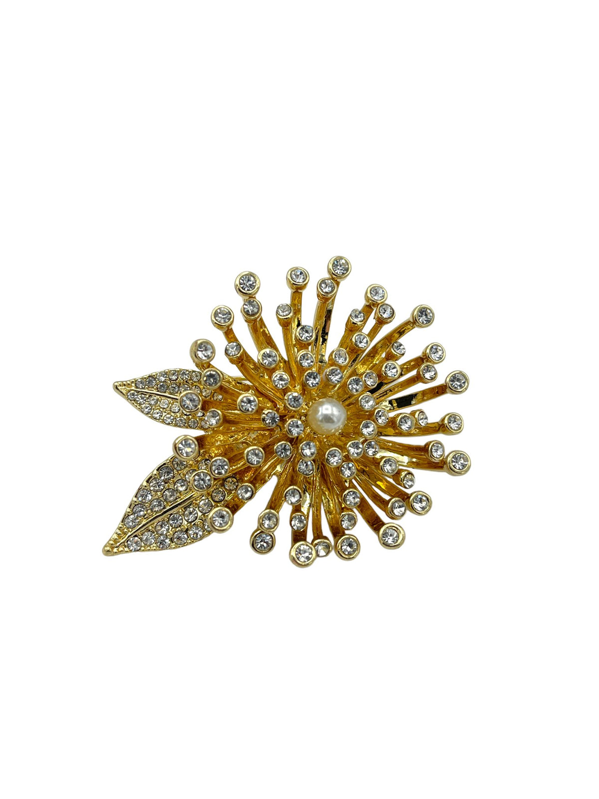 Anne Klein Gold Three Dimensional Flower Brooch - 24 Wishes Vintage Jewelry