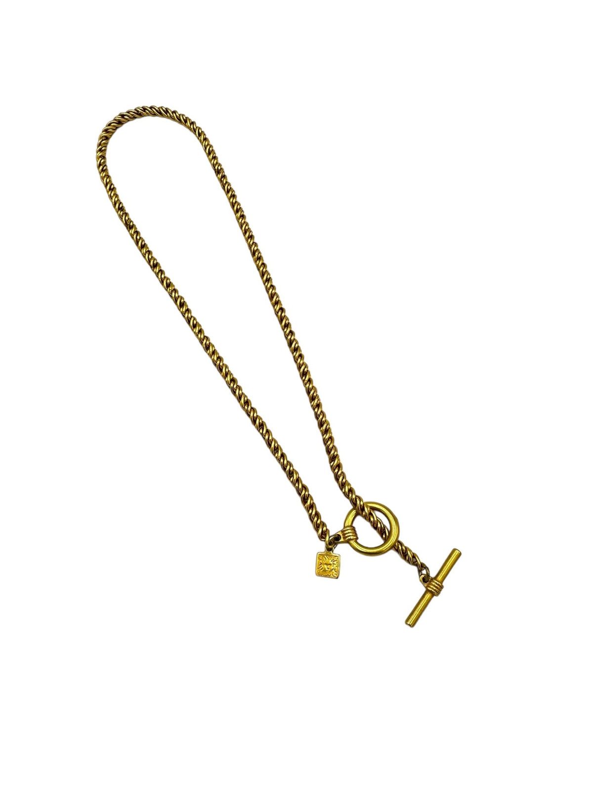 Anne Klein Signed Vintage Jewelry Matt Gold Layering Chain - 24 Wishes Vintage Jewelry