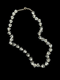 Art Deco Vintage Sterling Silver Faceted Clear Crystals Necklace - 24 Wishes Vintage Jewelry
