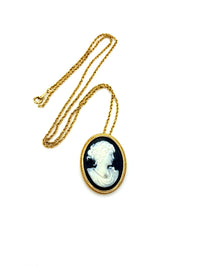 Avon Black Classic Cameo Pendant or Brooch - 24 Wishes Vintage Jewelry