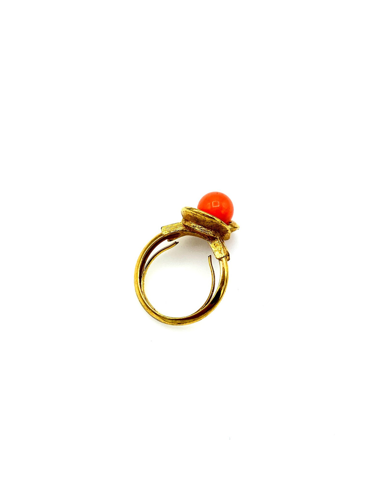 Avon Coral Floral Vintage Adjustable Cocktail Ring - 24 Wishes Vintage Jewelry