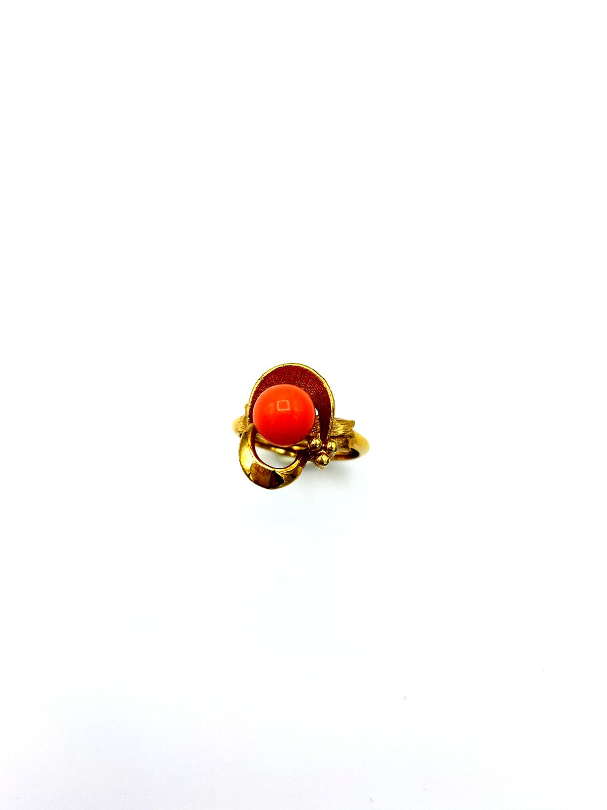 Avon Coral Floral Vintage Adjustable Cocktail Ring - 24 Wishes Vintage Jewelry