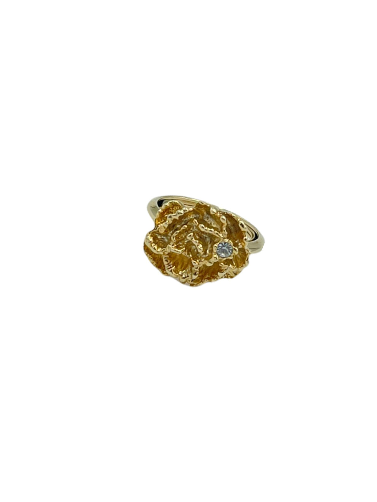 Avon Gold Floral Vintage Adjustable Cocktail Ring - 24 Wishes Vintage Jewelry