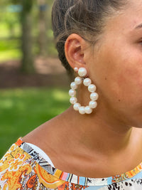 Avon Pearl Hoop Dangle Vintage Clip-On Earrings - 24 Wishes Vintage Jewelry