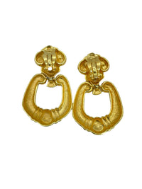 Barrera for Avon Gold Door Knocker Clip-On Earrings - 24 Wishes Vintage Jewelry