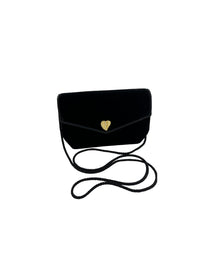 Black Velvet Small Crossbody Handbag - 24 Wishes Vintage Jewelry