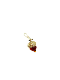 Brown Glass Acorn Charm - 24 Wishes Vintage Jewelry