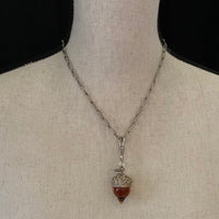 Brown Glass Acorn Charm - 24 Wishes Vintage Jewelry