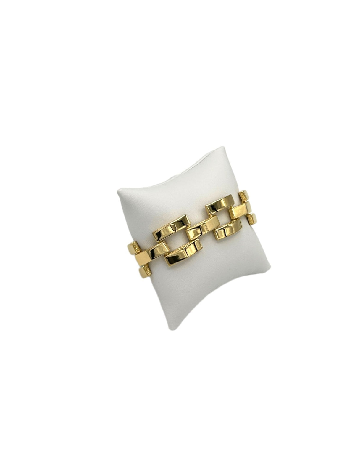 Camrose & Kross Jacqueline Bouvier Kennedy JBK Art Deco Style Gold Pyramid Link Stacking Bracelet - 24 Wishes Vintage Jewelry