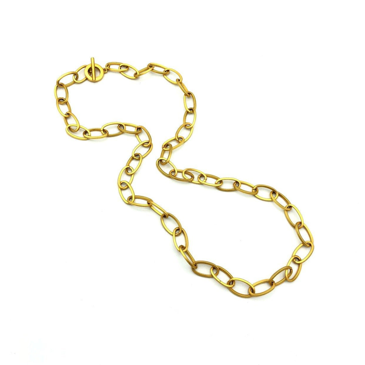 Carolee Classic Matt Gold Chain Vintage Necklace - 24 Wishes Vintage Jewelry