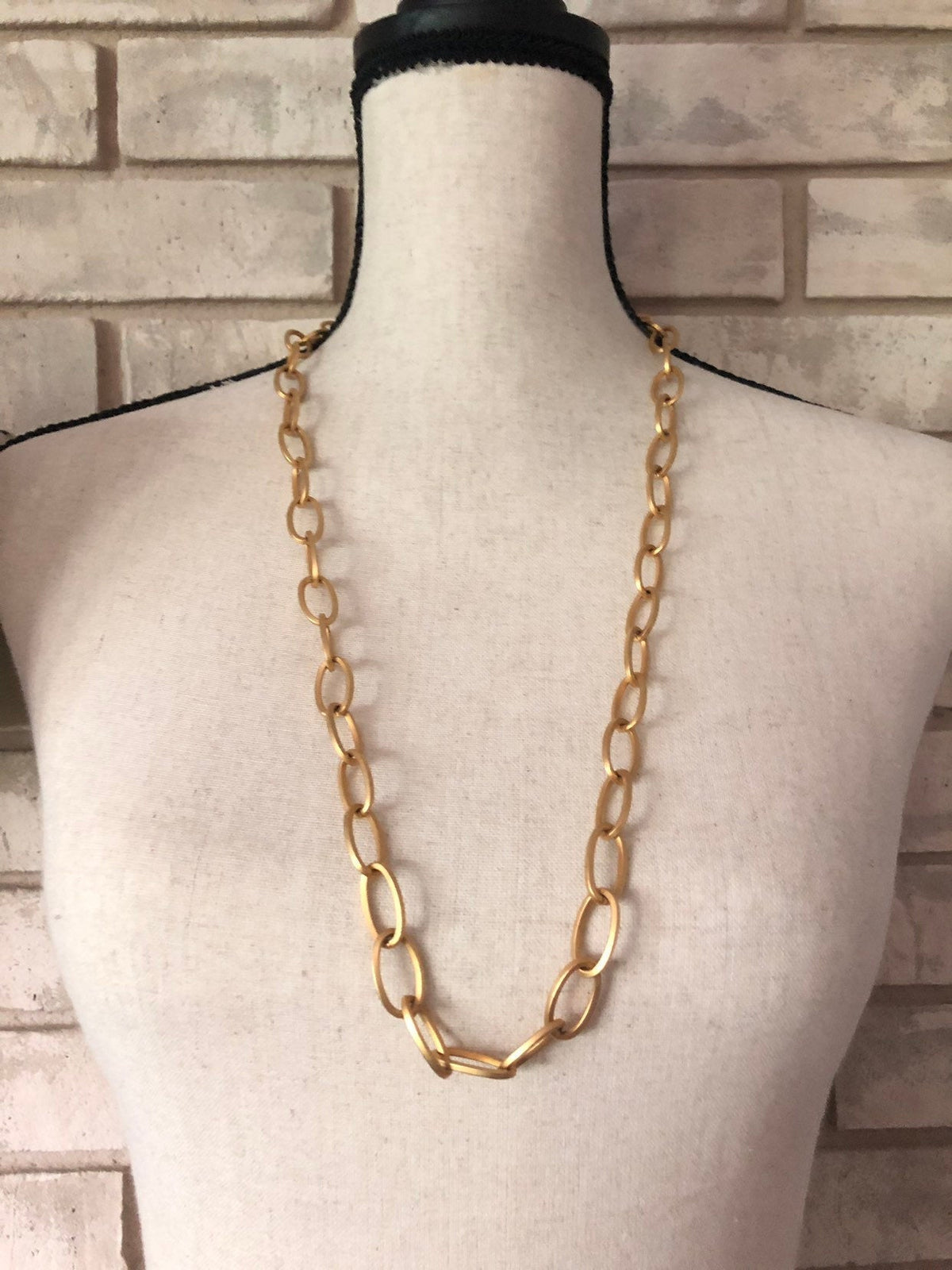 Carolee Classic Matt Gold Chain Vintage Necklace - 24 Wishes Vintage Jewelry