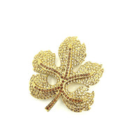 Carolee Fall Brown Golden Rhinestone Vintage Brooch - 24 Wishes Vintage Jewelry