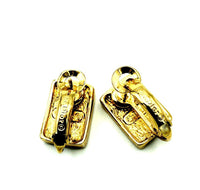 Christian Dior Classic Gold Rhinestone Dangle Vintage Pierced Earrings - 24 Wishes Vintage Jewelry