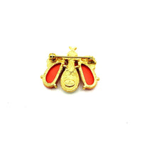 Classic Gold Givenchy Coral Bee Brooch Pin - 24 Wishes Vintage Jewelry