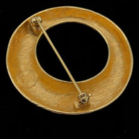Classic Gold Givenchy Open Circle Brooch Pin - 24 Wishes Vintage Jewelry
