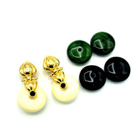 Classic Joan Rivers Interchangeable Disc Vintage Drop Clip-On Earrings - 24 Wishes Vintage Jewelry