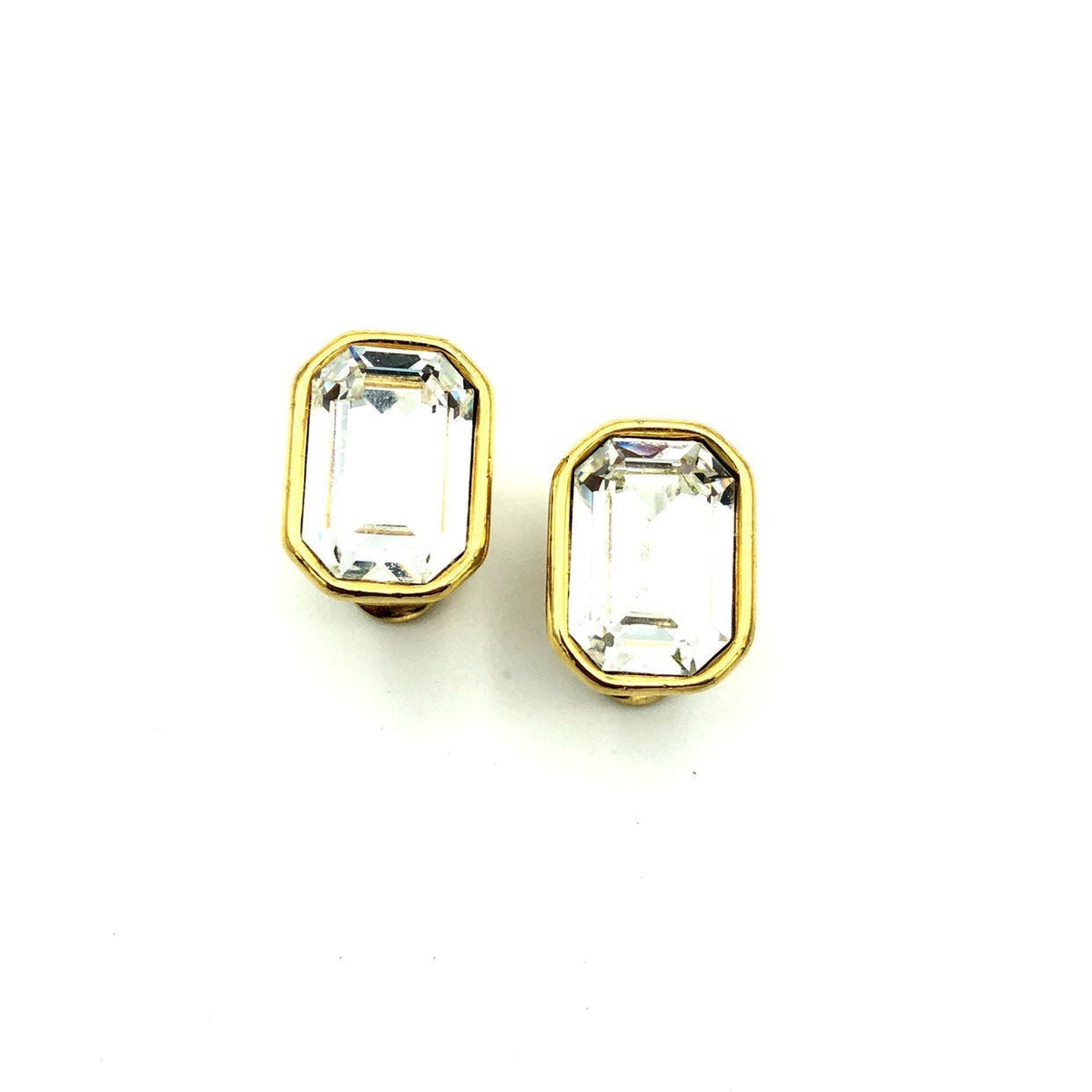 Classic Monet Diamante Rhinestone Vintage Clip-On Earrings - 24 Wishes Vintage Jewelry