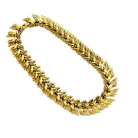 Classic Monet Gold Textured Leaf Vintage Necklace - 24 Wishes Vintage Jewelry