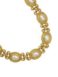 Classic Monet Matt Gold Chunky Pearl Vintage Necklace - 24 Wishes Vintage Jewelry
