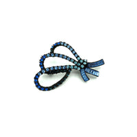 Classic Nolan Miller Bow Sapphire Blue Vintage Brooch - 24 Wishes Vintage Jewelry