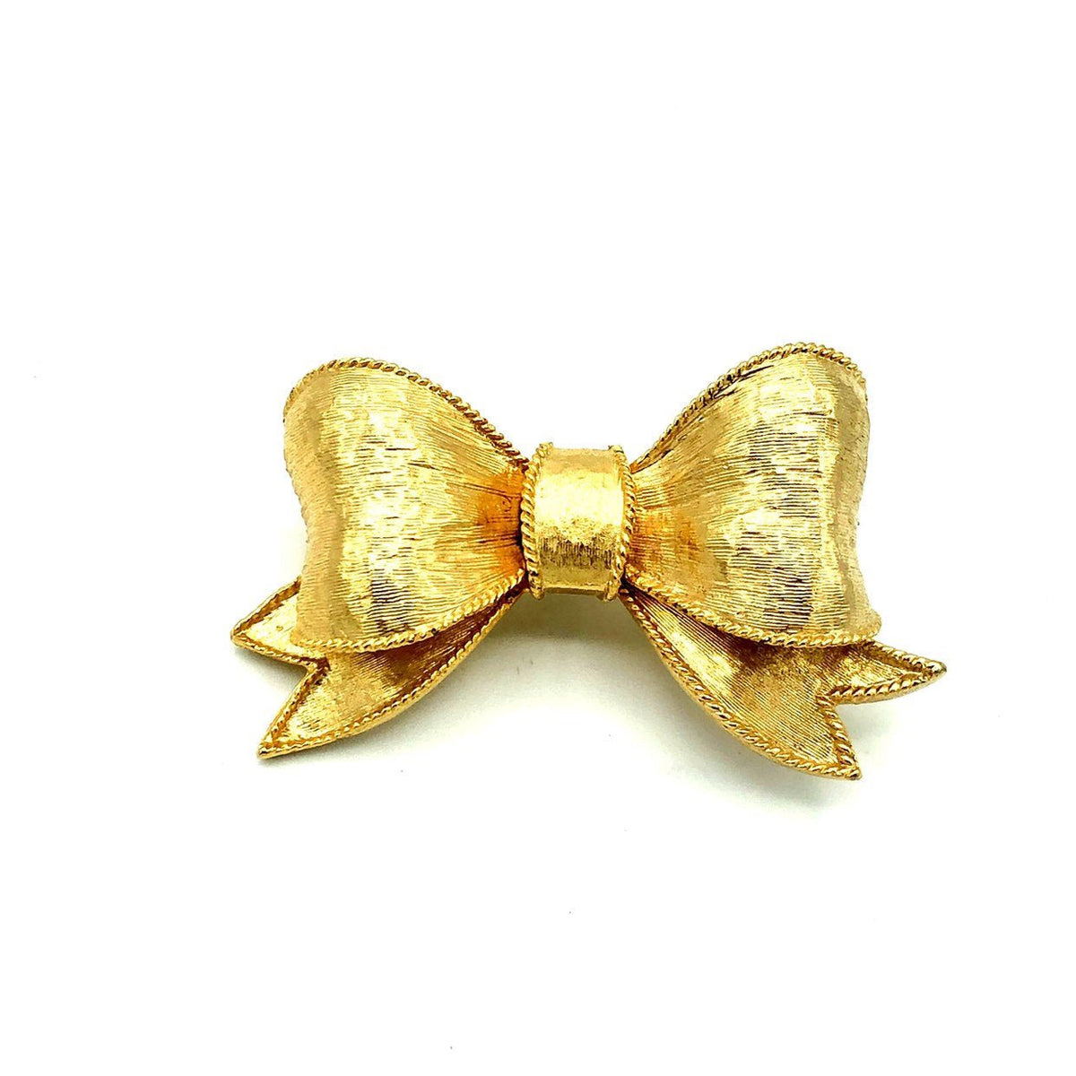 Classic Petite Gold Bow Ribbon Brooch - 24 Wishes Vintage Jewelry