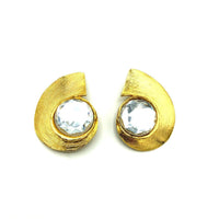 Classic Retro Gold Statement Vintage Clip-On Earrings - 24 Wishes Vintage Jewelry
