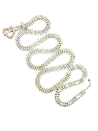 Clear White Rhinestone Heart Vintage Belt - 24 Wishes Vintage Jewelry