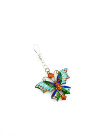Cloisonne Enamel Butterfly Charm - 24 Wishes Vintage Jewelry