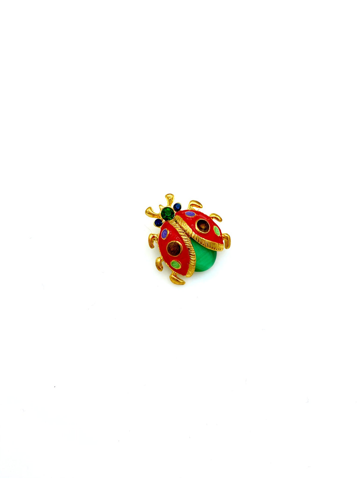 Colorful Ladybug Enamel Vintage Brooch - 24 Wishes Vintage Jewelry