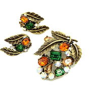 Coro Floral Fruit Salad Rhinestone Jewelry Set - 24 Wishes Vintage Jewelry