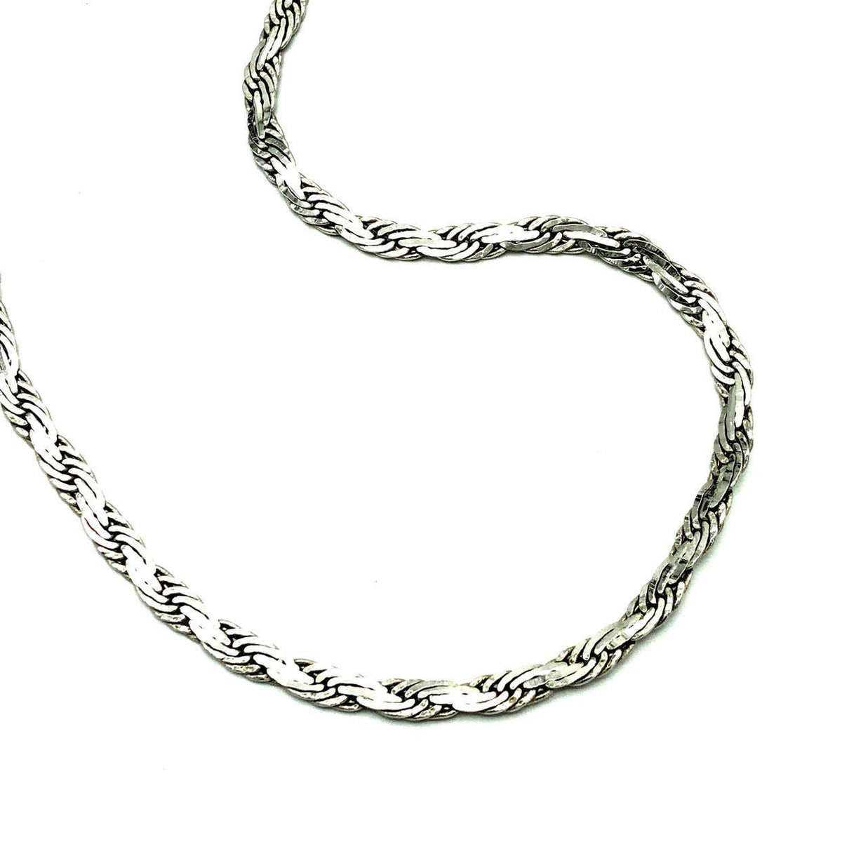 Dainty Vintage Silver Crown Trifari Chain Layering Necklace - 24 Wishes Vintage Jewelry