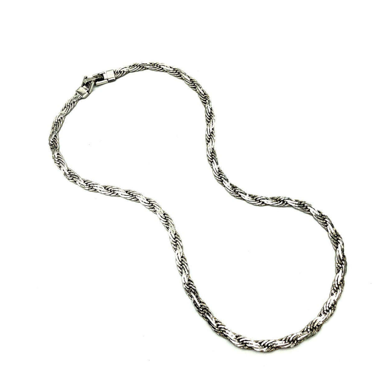 Dainty Vintage Silver Crown Trifari Chain Layering Necklace - 24 Wishes Vintage Jewelry