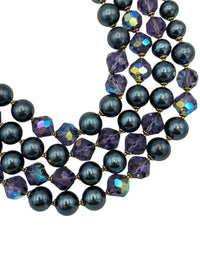 DeMario NY Purple Pearl Multi-Strand Vintage Necklace - 24 Wishes Vintage Jewelry