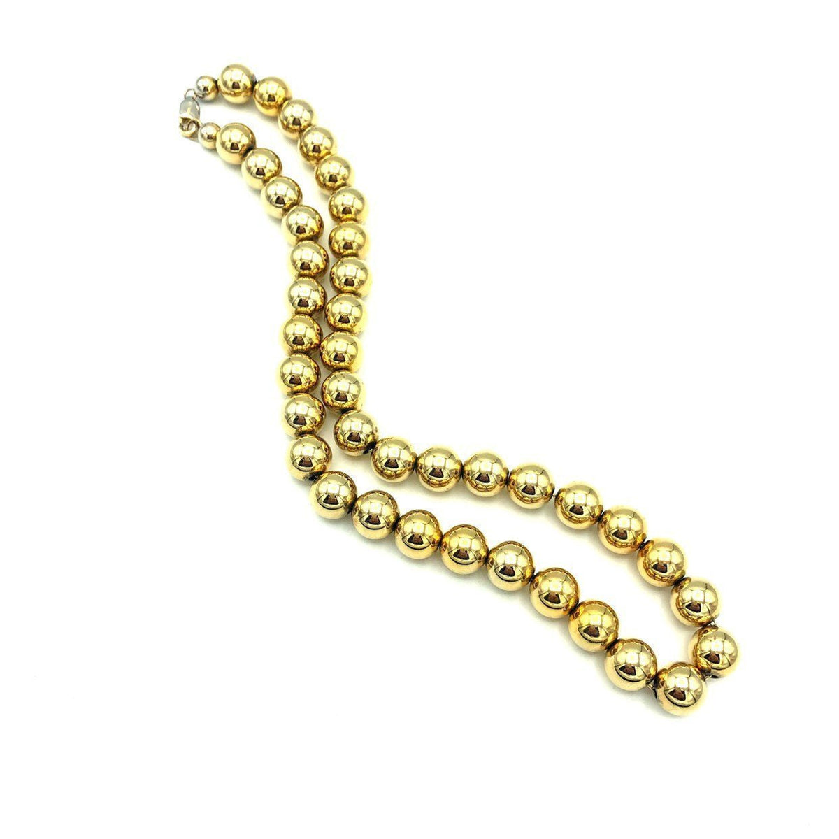 Dobbs Sterling Gold Plated Layering Bead Classic Necklace - 24 Wishes Vintage Jewelry
