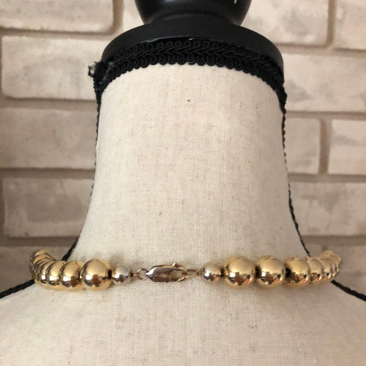 Dobbs Sterling Gold Plated Layering Bead Classic Necklace - 24 Wishes Vintage Jewelry