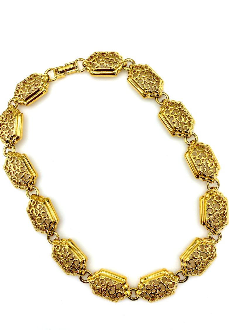 D'Orlan vintage Classic Gold Chunky Layering Necklace - 24 Wishes Vintage Jewelry