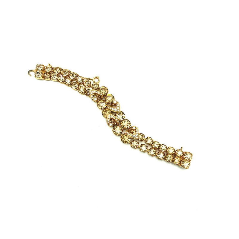 Eisenberg Ice Vintage Golden Champagne Statement Bracelet - 24 Wishes Vintage Jewelry
