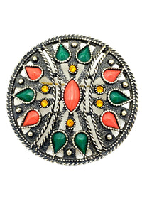 Emmons Large Boho Statement Vintage Brooch / Pendant - 24 Wishes Vintage Jewelry