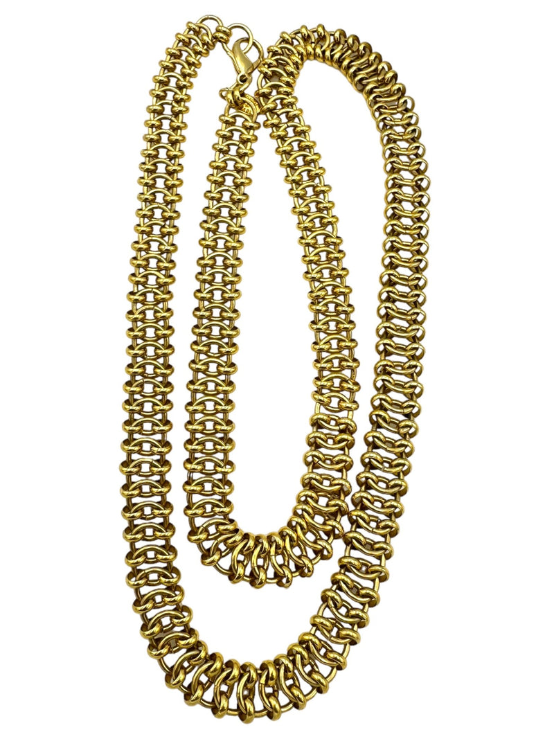 Erwin Pearl Classic Gold Double Link Gold Layering Necklace - 24 Wishes Vintage Jewelry