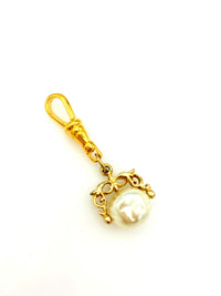 Faux Pearl Victorian Revival Fob Charm - 24 Wishes Vintage Jewelry