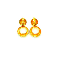 Givenchy Door Knocker Logo Vintage Clip-On Earrings - 24 Wishes Vintage Jewelry