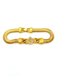 Givenchy G Rhinestone Logo Stacking Chain Bracelet - 24 Wishes Vintage Jewelry
