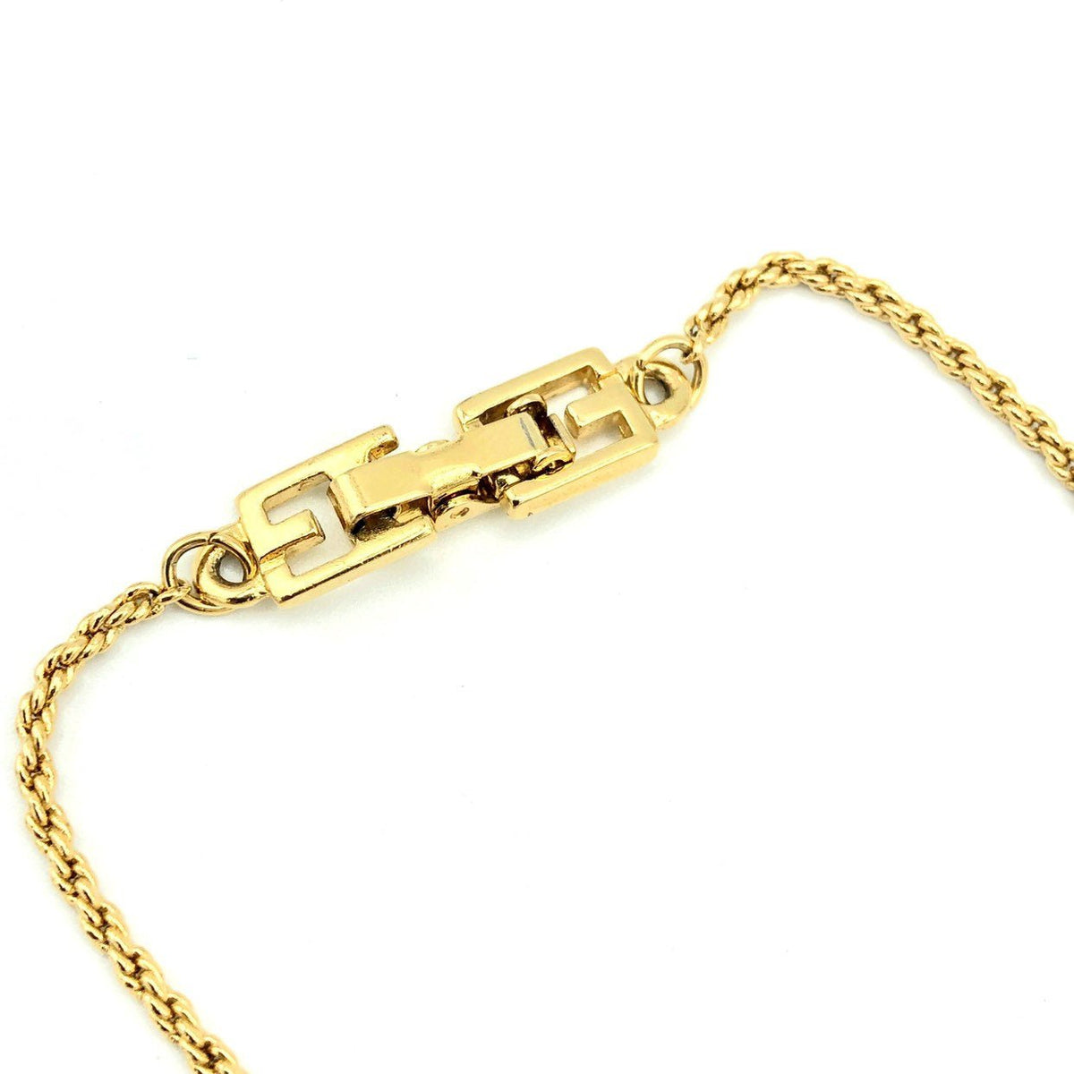 Givenchy Gold Classic Black Enamel 'G' Vintage Pendant - 24 Wishes Vintage Jewelry