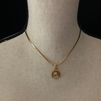 Givenchy Gold Classic Logo Medallion Vintage Pendant - 24 Wishes Vintage Jewelry