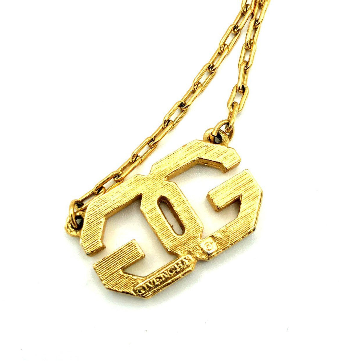 Givenchy Gold Double G Logo Vintage Pendant - 24 Wishes Vintage Jewelry